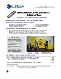 our DPF Filter Cleaning Brochure