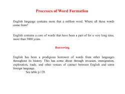 Processes of Word Formation