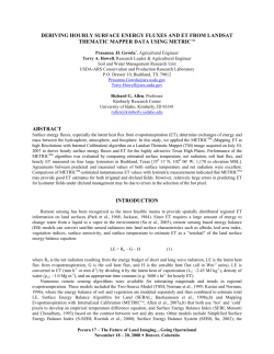 deriving hourly surface energy fluxes and et from landsa