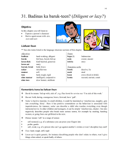 31. Badinas ka baruk-teen? (Diligent or lazy?)