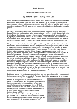 Book Review &ldquo;Secrets of the National Archives&rdquo; by Richard Taylor