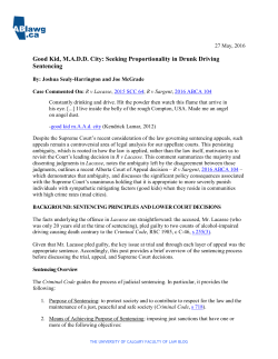 Good Kid, MADD City: Seeking Proportionality in Drunk