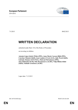 The Written Declaration on Investing in Children.