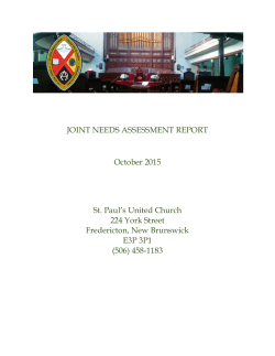 JOINT NEEDS ASSESSMENT REPORT October 2015 St. Paul`s