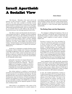 Israeli Apartheid: A Socialist View
