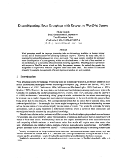 Disambiguating Noun Groupings with Respect to Wordnet Senses