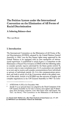 The Petition System under the International Convention on the
