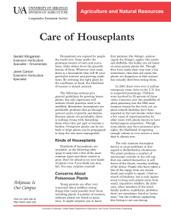 Care of Houseplants - Cornell Cooperative Extension Schuyler County