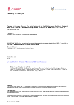 Guilds in England 1250-1550 (Oxford