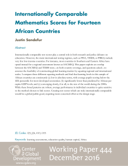 Internationally Comparable Mathematics Scores for Fourteen African