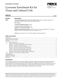 Lysosome Enrichment Kit for Tissue and Cultured Cells