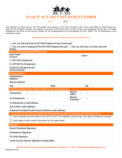 NAACP ACT-SO UNIT INTENT FORM