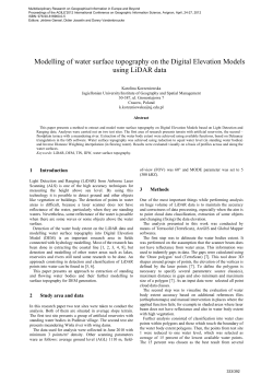 Modelling of water surface topography on the Digital Elevation