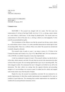 THE STATE versus VINCENT CHIZANGA HIGH COURT OF