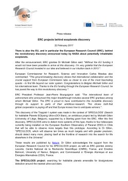 ERC projects behind exoplanets discovery