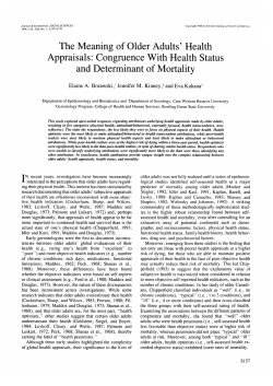 The Meaning of Older Adults` Health Appraisals: Congruence With