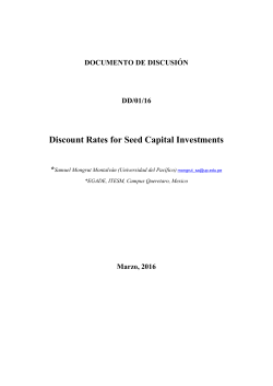 Discount rates for Seed Capital Projects