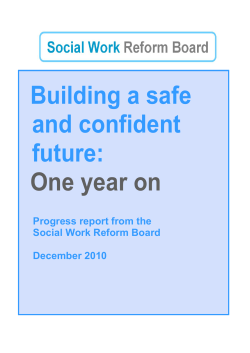 Building a Safe and Confident Future: One Year On