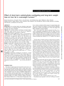 Effect of short-term carbohydrate overfeeding and