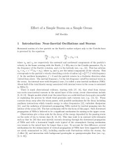 Effect of a Simple Storm on a Simple Ocean