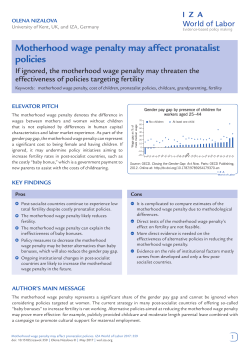 Motherhood wage penalty may affect pronatalist policies
