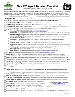 New FES Agent Detailed Checklist