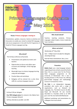 Theme: Primary Languages: moving on