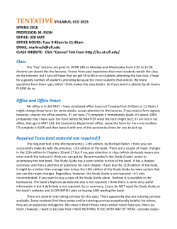 ECO 2023, Rush - Economics &raquo; University of Florida