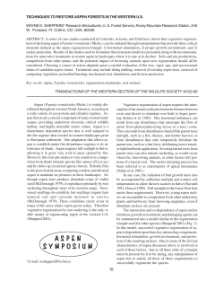 Techniques to Restore Aspen Forests