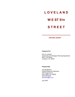 Loveland West 5th Street Historic Survey