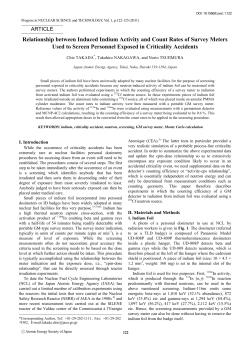 Relationship between Induced Indium Activity and Count Rates of