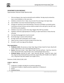 DEPARTMENT 9J DOG OBEDIENCE Superintendent