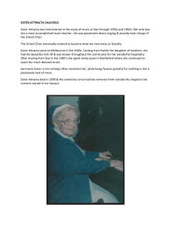 SISTER ATTRACTA CAULFIELD Sister Attracta was instrumental in
