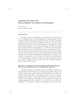 Learning Outcomes for Ethics Across the Curriculum Programs