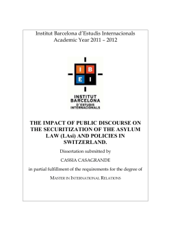 THE IMPACT OF PUBLIC DISCOURSE ON THE SECURITIZATION