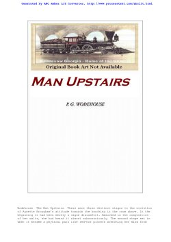 Wodehouse The Man Upstairs There were three distinct stages in