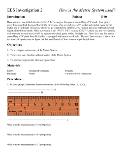 EES Investigation 2 ​How is the Metric System used?