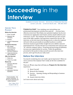 Succeeding in the Interview