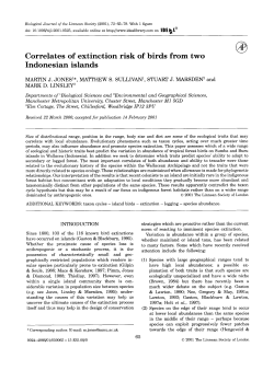 Correlates of extinction risk of birds from two