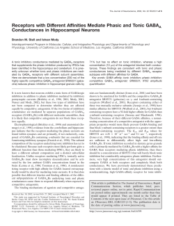 Receptors with Different Affinities Mediate Phasic and Tonic GABAA