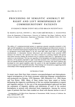 processing of semantic anomaly by right and left hemispheres of