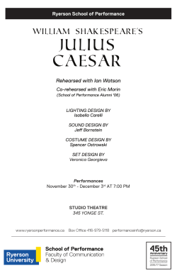 julius caesar - Ryerson Theatre School