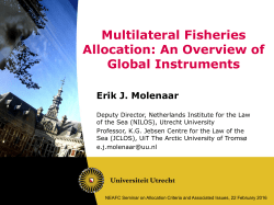 Multilateral fisheries allocation: an overview of