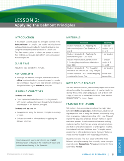 Applying the Belmont Principles