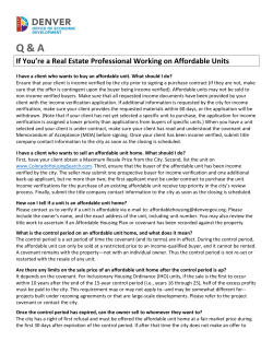 For Real Estate Professionals Working on Affordable Units