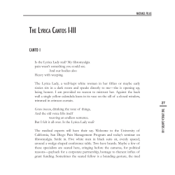 The Lyrica Cantos I-III - Rollins Scholarship Online