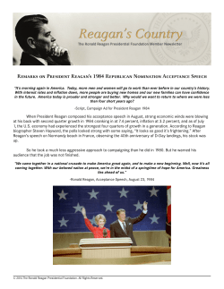 Remarks on President Reagan`s 1984 Republican Nomination