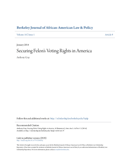 Securing Felon`s Voting Rights in America