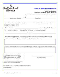 Employer Affidavit of English