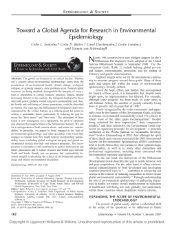 Toward a Global Agenda for Research in